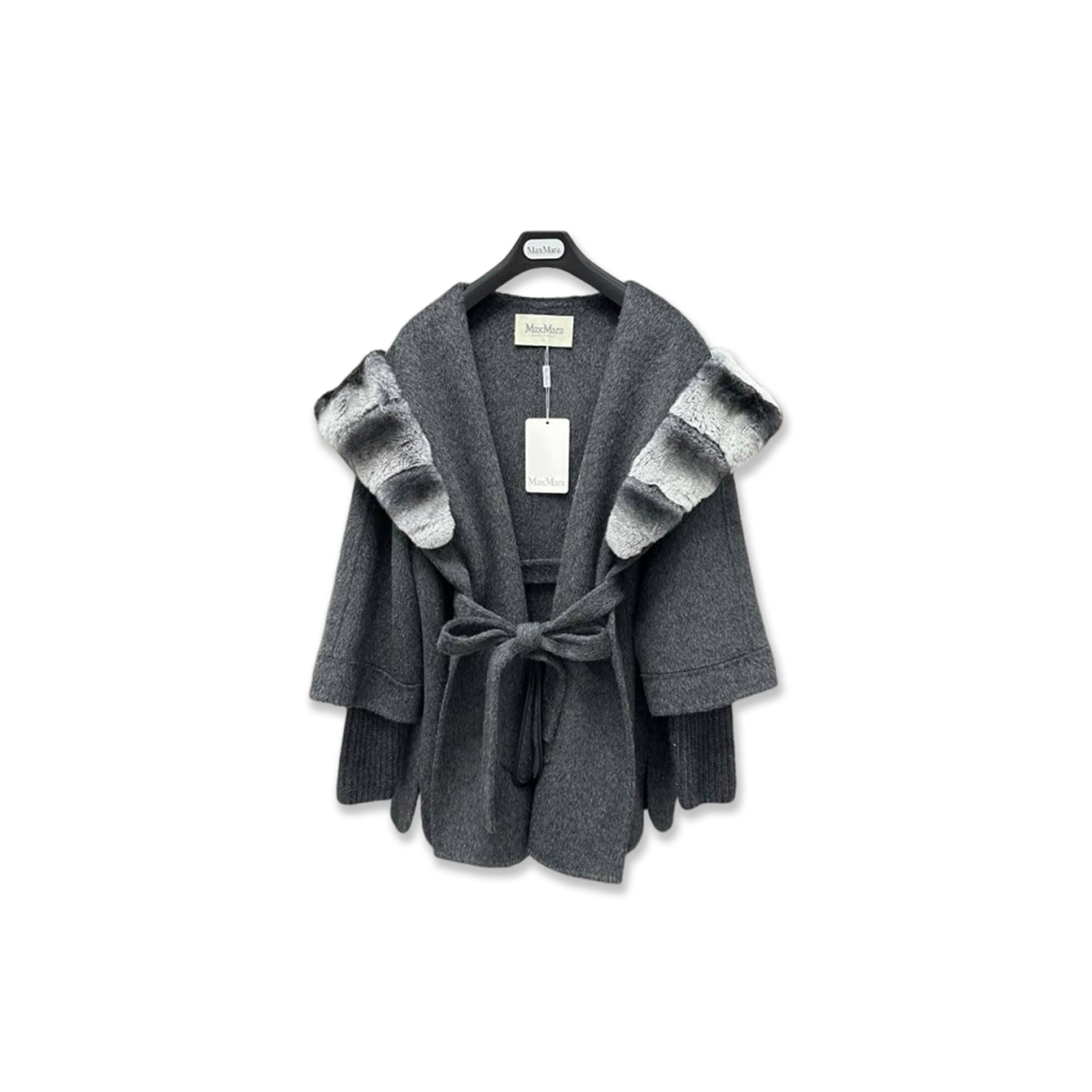 MAX MARA WOMEN'S SHORT JACKET WITH FUR COLLAR